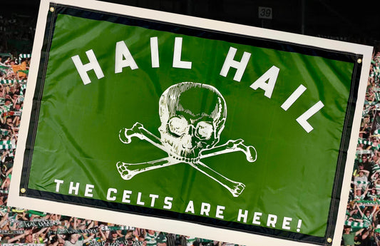 'HAIL HAIL' CROSSBONES FLAG - GREEN