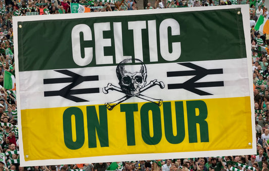 'CELTIC ON TOUR' CROSSBONES FLAG